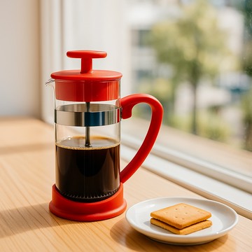 台灣製 紅美人350ml法式濾壓壺 沖茶器 濾壓壺 美式咖啡濾泡 花茶濾壓壺 (紅色) 泡茶 咖啡 花茶 養生飲