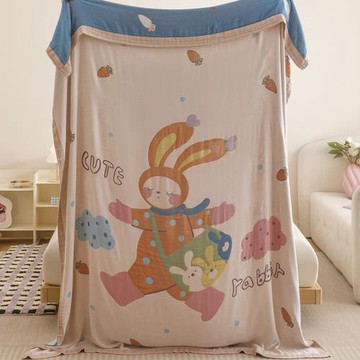 新款A類竹纖維冷感毯竹語天絲毯夏季毛巾被小學生午睡被紗布蓋毯