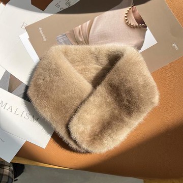 貂毛圍脖女冬天韓版保暖雙面整貂磁扣皮草貂皮圍巾水貂毛圍領短款