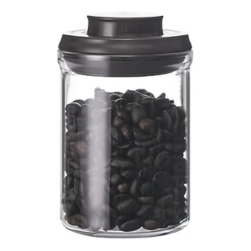 德利生活 密封玻璃咖啡罐 耐熱玻璃 350ml  1個