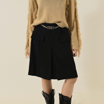 【NaSuBi Vintage】CELINE金屬釦飾薄毛古著短裙