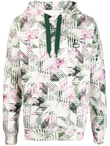 MARANT - all-over graphic-print hoodie - men - Polyester/Cotton - L - White