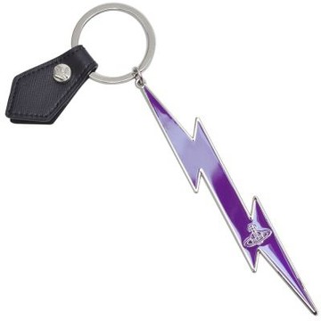 VIVIENNE WESTWOOD MULTI KEYRING 義大利製閃電LOGO吊飾/鎖圈(銀/紫色)