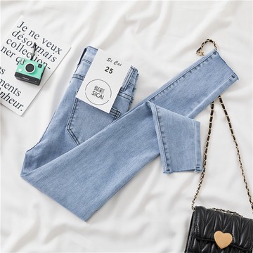加長女褲高個175夏藍色牛仔褲女春秋季新款高腰顯瘦百搭鉛筆褲女a