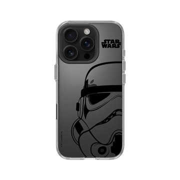 iPhone 16 Pro Clear Case（相機按鈕） 透明 - 迪士尼-星際大戰 Star Wars - 星際大戰 – 風暴兵黑線條