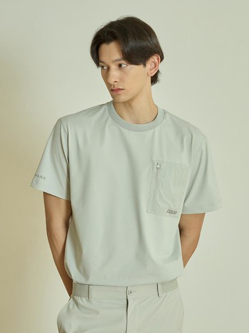 Woven Pocket Hybrid T-Shirt Men's [Green Grey]