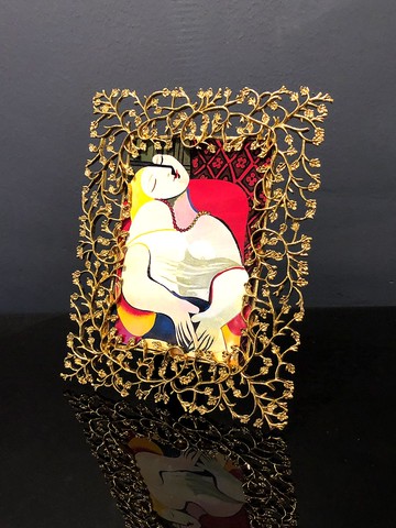 桌面擺件相框歐式創意金屬七寸相框擺臺6寸7寸個性樣板房裝飾畫框