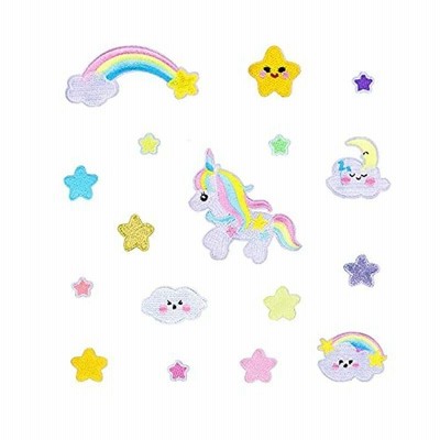 Yffsfdc ワッペン 17枚セット 星 虹 雲 ユニコーン モチーフ アイロン 刺繍 アップリケ パッチ 補修 Diy 女の子 男の子 通販 Lineポイント最大get Lineショッピング