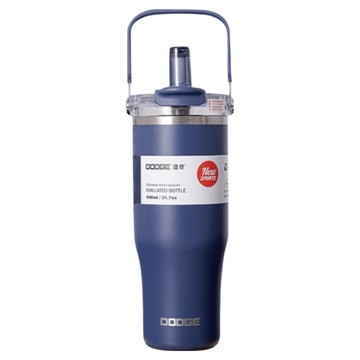 DODGE 道奇 尊爵吸管雙飲保溫杯  藍色  1.2L  1個