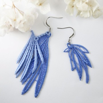 鏤空葉脈刺繡耳環