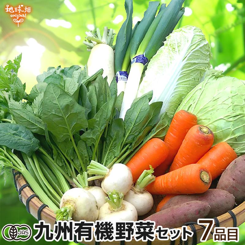 有機野菜セット おまかせ７品目 九州産 鹿児島県 有機栽培 有機JAS 冷蔵便 オーガニック 無農薬 西日本 詰め合わせ 送料無料