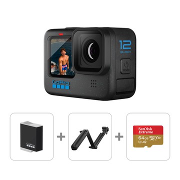 GoPro HERO12 Black 多功能攝影組(HERO12+三向多功能手持桿2.0+ENDURO充電電池+64G記憶卡)