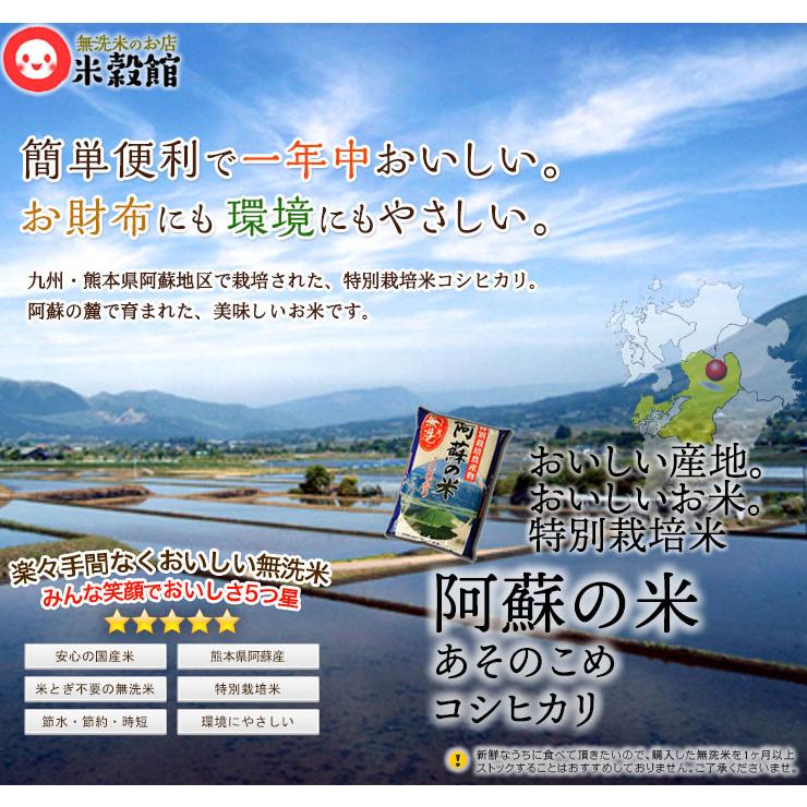令和5年産 米10kg 特別栽培米 熊本・阿蘇のコシヒカリ 無洗米 5kg×2 送料無料 九州