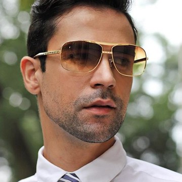 新款太陽鏡男士ATTITUDE文藝復古方框彈弓墨鏡潮男街拍時尚shades