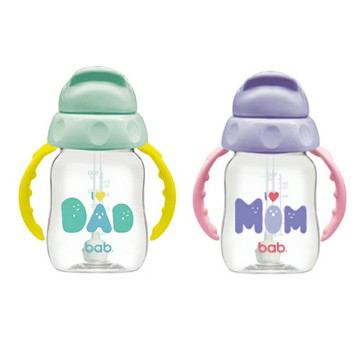 培寶 輕鬆開吸管手把練習杯 160ml(DAD/MOM)【德芳保健藥妝】