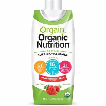 Oral Supplement Orgain  Organic Nutritional Shake Strawberries and Cream Flavor 11 oz. Container Car Case of 12 by Orgain