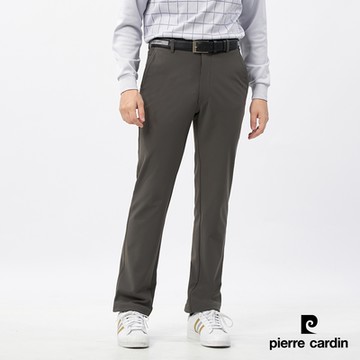 pierre cardin 皮爾卡登 男款 彈性內磨毛平口休閒長褲-深橄綠色(5235831-48)