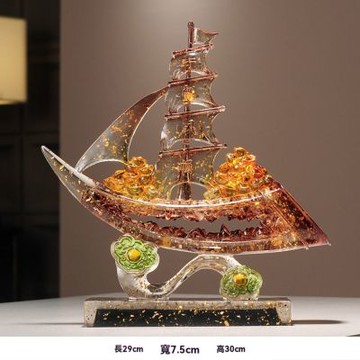 一帆風順帆船擺件 客廳酒櫃電視櫃裝飾品 輕奢高檔老板辦公室擺件 開業禮物