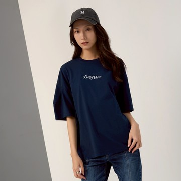 【ERSS】女裝 短袖 女生 t恤 短袖上衣 緞帶 蝴蝶結TEE 丈青【唯美夢幻】【K70357】