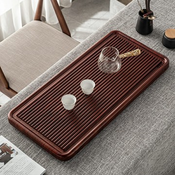 茶盤家用簡約排水式竹制茶臺 實電木款功夫茶具套裝整塊辦公茶海