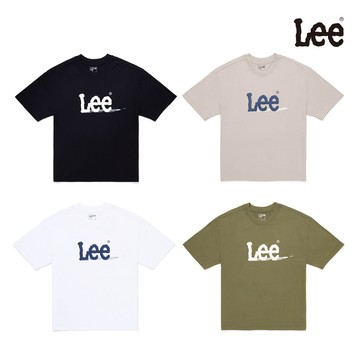 Lee 倒影LOGO短T 男女適穿 黑色 白色 卡其 軍綠 LB502106