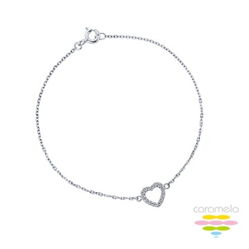 彩糖鑽工坊 K金 愛心鑽石手鍊 (天然鑽石)