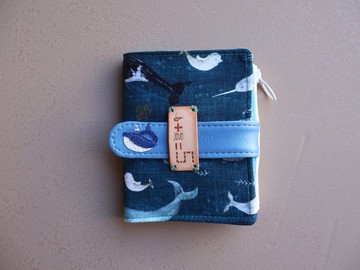 【fabric wallet】鯨游世界 布短夾/中短夾