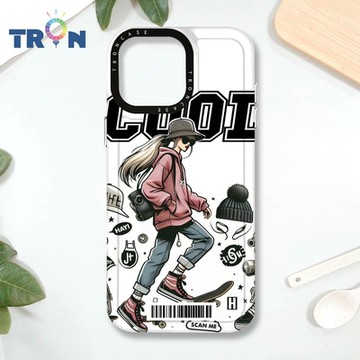 TRON IPHONE 16 PRO MAX 雜誌風潮流女孩 防摔 MAGSAFE 磁吸 太空載具殼 透白 手機殼