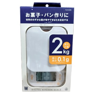 PEARL LIFE 珍珠金屬 HAKARI 高精度數字廚房秤  D-6468  白色  2kg