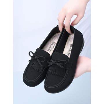 春夏季老北京布鞋女豆豆鞋平底女單鞋軟底工作鞋孕婦鞋舒適媽媽鞋