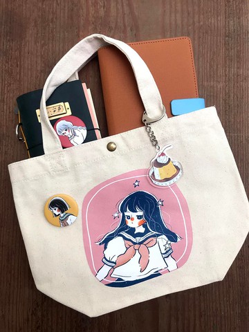 手提便當袋 白色的星星