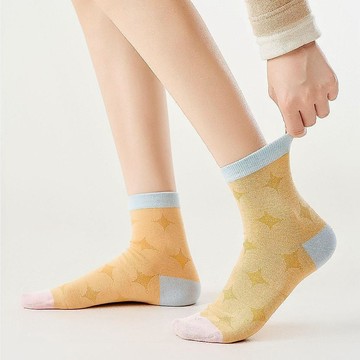 8473 人次收藏紀錄🎁【派米】彩色襪子女款波點條紋撞色春夏季中短筒襪透氣薄款女生短筒襪9URW