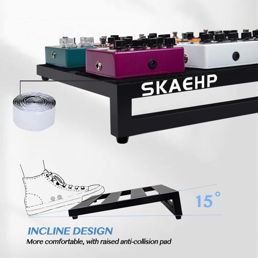 SKAEHP Guitar Pedal Board Aluminum Alloy Guitar Effect Pedal Board 28'' x 13.78'' Guitar Effects Pedalboard Accessories with Bag