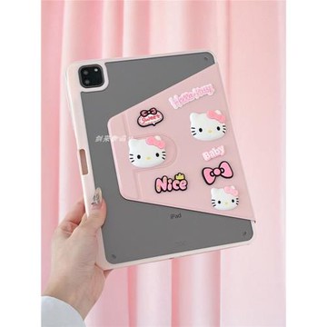 適用聯想小新Pad pro12.7平板保護殼可愛公仔凱蒂貓2025款亞克力旋轉360°2024款聯想小新pro11寸全包防摔套