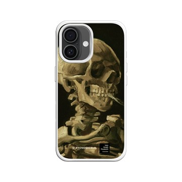 iPhone 16 SolidX 白 - Van Gogh Museum - Crâne de squelette fumant une cigarette