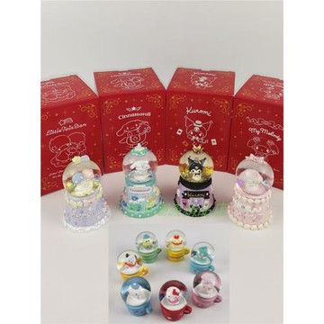 日本三麗鷗Sanrio小麥粉Kitty玉桂狗許願兔圣誕水晶座丑魚水晶球