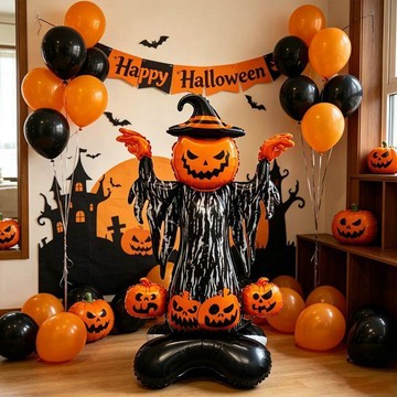 萬聖節裝飾🎈萬聖節佈置 Halloween 派對佈置 店鋪裝飾 拍照道具 氣球站立擺件酒吧店鋪氛圍場景骷髏道具