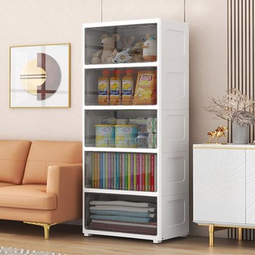 【AOTTO】無印簡約55面寬透明可視翻蓋五層收納櫃