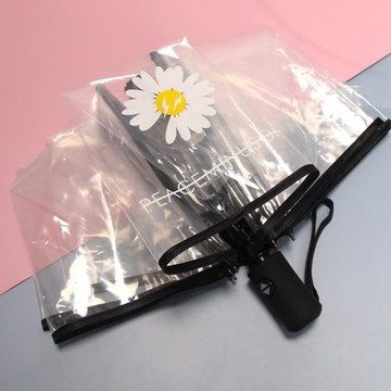 韓國透明雨傘女小清新森系情侶學生創意男加厚晴雨傘網紅超大折疊