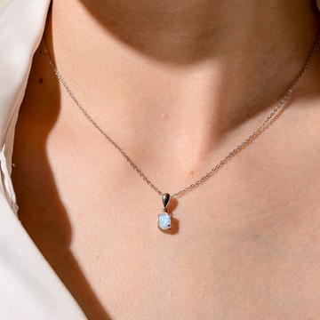 月光石| 藍月光石 平靜情緒 天然寶石項鍊 925純銀 專屬配對 S23AU16-907