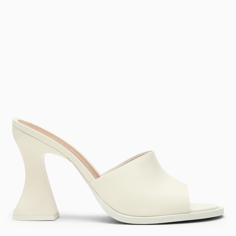 White leather Cha-Cha mule