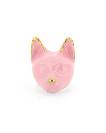 玫瑰牛奶貓咪戒指 MurMurMarch 櫻花粉琺瑯貓咪戒指 造型戒指 藝術