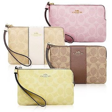 COACH 經典LOGO緹花/素面/圖騰手拿包 零錢包 (多款可選)
