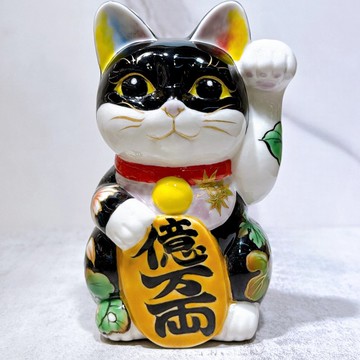 【雅彩雲舞】日本清水燒招財貓 | 色繪 雲錦