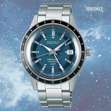 SEIKO 精工 Presage 復古系列Style 60 s GMT雙時區機械錶-藍 SSK009J1/4R34-00B0B 送禮 禮物推薦_SK028