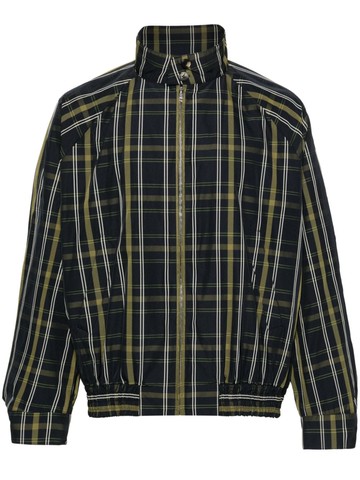 Marni - check-pattern bomber jacket - men - Polyester/Polyamide/Cotton - 52 - Blue