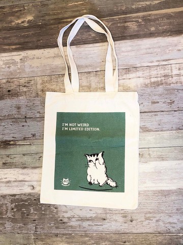 直式帆布袋 | 貓插畫設計 限量版害羞貓