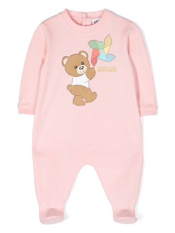 Moschino Kids - Teddy Bear-motif cotton pyjamas - kids - Cotton - 1-3 - Pink