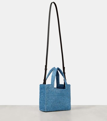 Loewe Paula's Ibiza Mini logo raffia shopper
