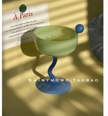 廚房用品~原創設計雞尾酒香檳杯彩色玻璃杯冰激凌奶昔杯紅酒杯 雙11全館免運